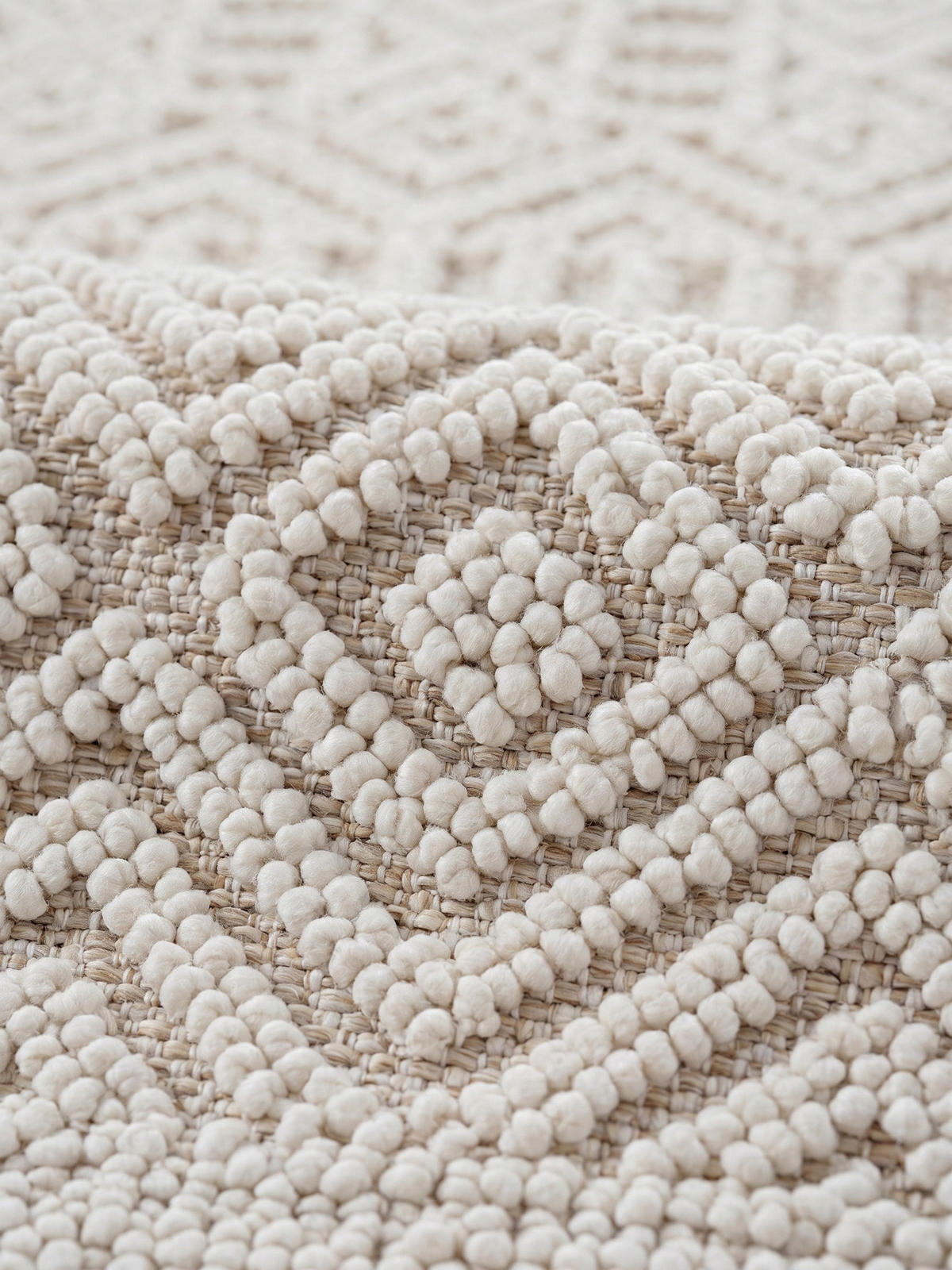TEPPICH Flachgewebe LANGAU in Creme, mit Ethno-Streifen, 80 x 250 cm - Creme, Textil (80/250cm) - KADIMA DESIGN