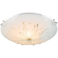 LED DECKENLEUCHTE Chrom Weiß Glas - Weiß, Glas (25/25/6cm) - Globo Lighting