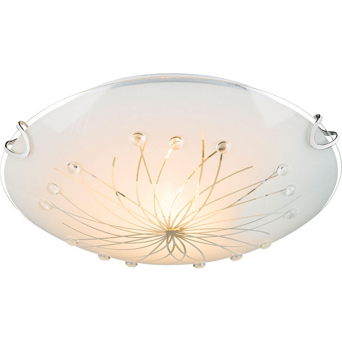 LED DECKENLEUCHTE Chrom Weiß Glas - Weiß, Glas (25/25/6cm) - Globo Lighting