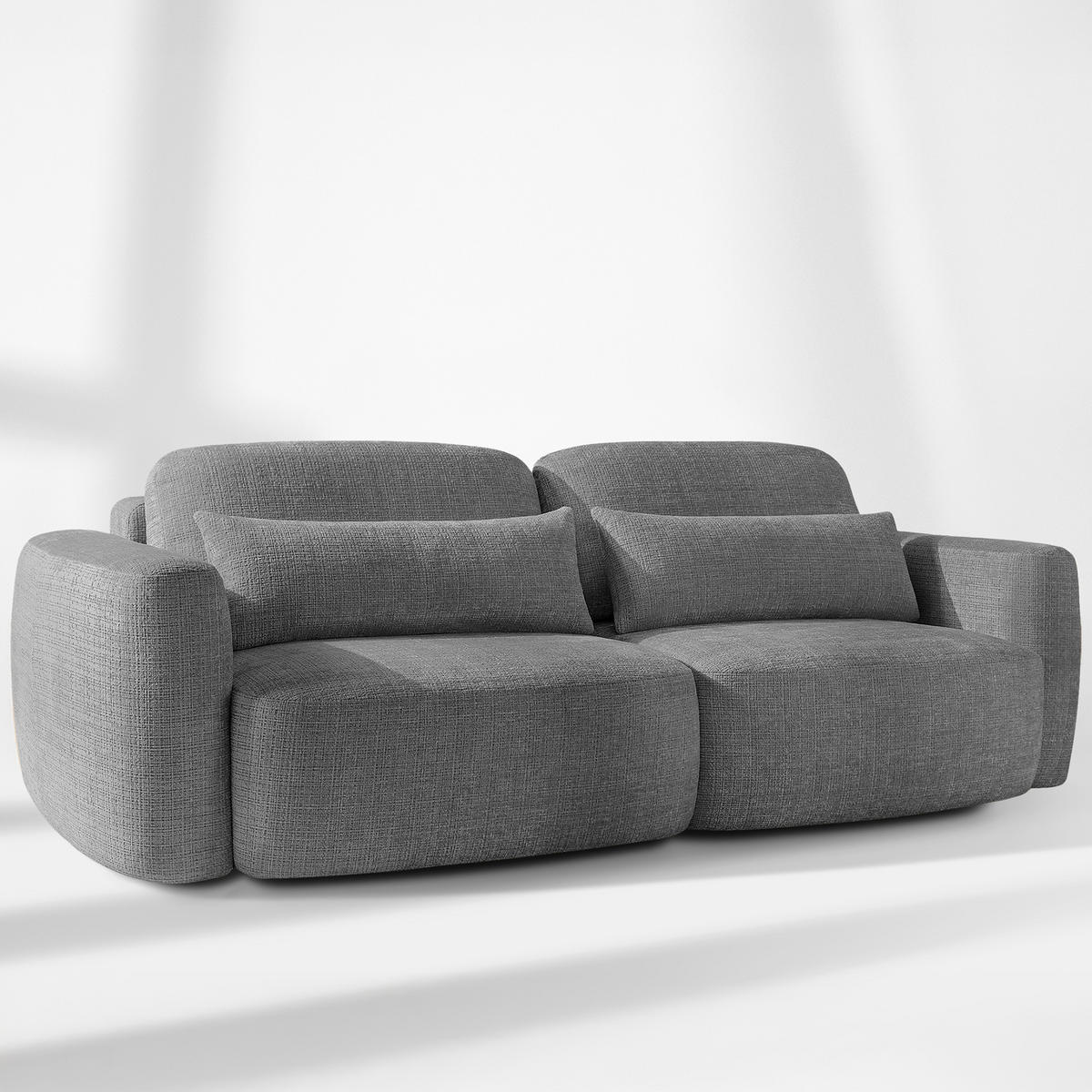 SOFA 3 ELOSA - Dunkelgrau, Holz/Textil (245/85/115cm) - KONSIMO®