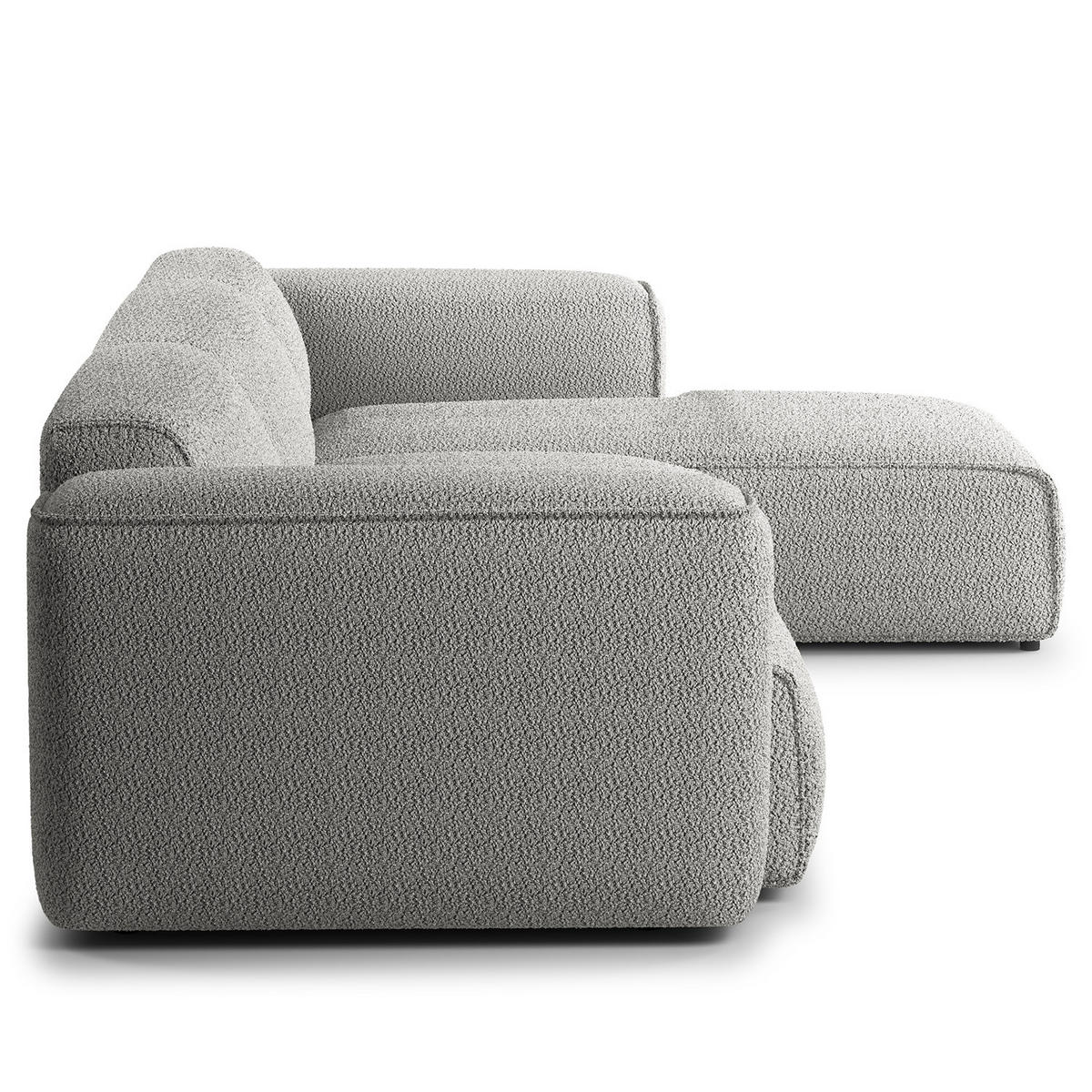 3-SITZER ECKSOFA mit Longchair - Schwarz/Grau, Kunststoff/Textil (317/173cm) - home24