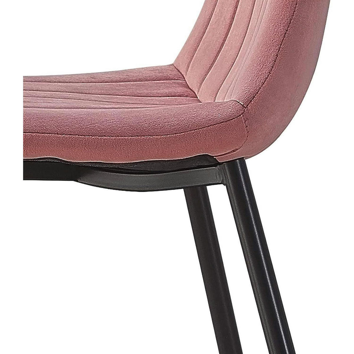 ESSZIMMERSTÜHLE 2-teiliges Set Samt Rosa - Rosa, Textil (45/87/54cm)