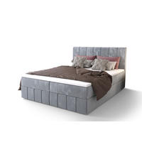 BOXBETT BAHAMA 200x200, mit Matratze H3, Bonell und Topper, Monolith 70 - Hellblau, Holz/Kunststoff (200/200cm) - Bedante