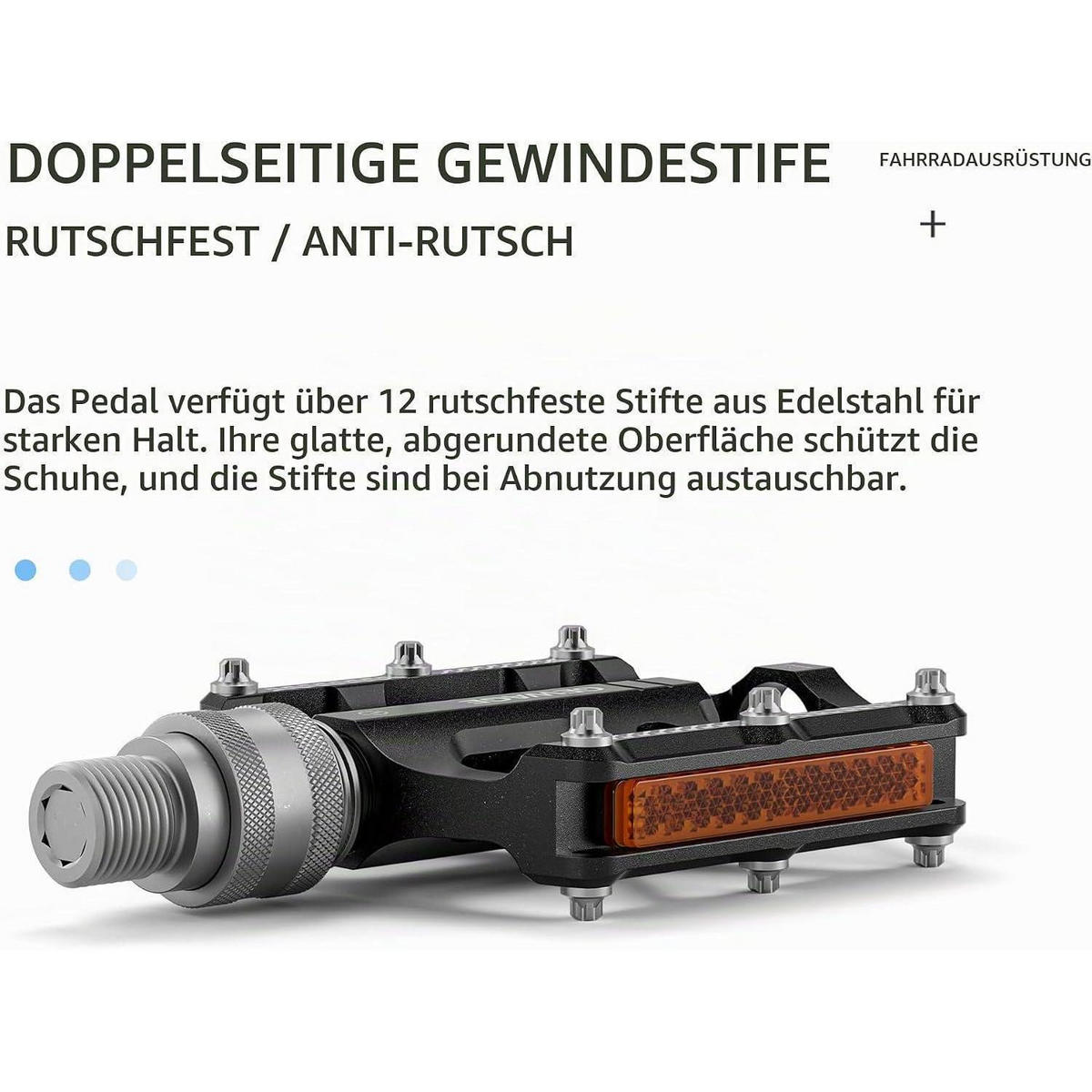 FAHRRADPEDAL Schnellwechsel Aluminium Schwarz mit Reflektoren - Schwarz, Metall (7.4/1.5/8cm)