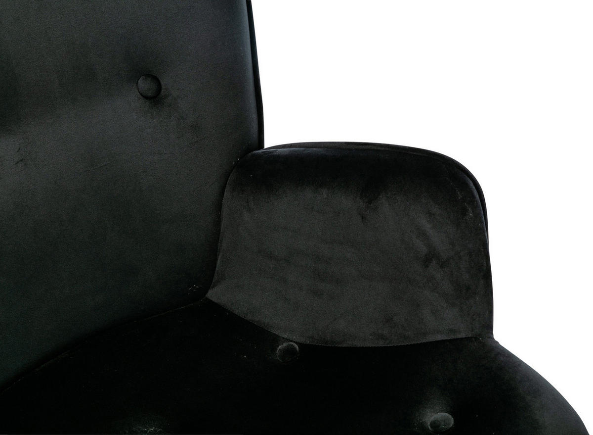 SCHAUKELSTUHL Sanna Samt, Gestell Buchenholz natur / Metall Schwarz Schwarz - Schwarz/Naturfarben, Holz/Textil (71/98/88cm) - TPFLiving