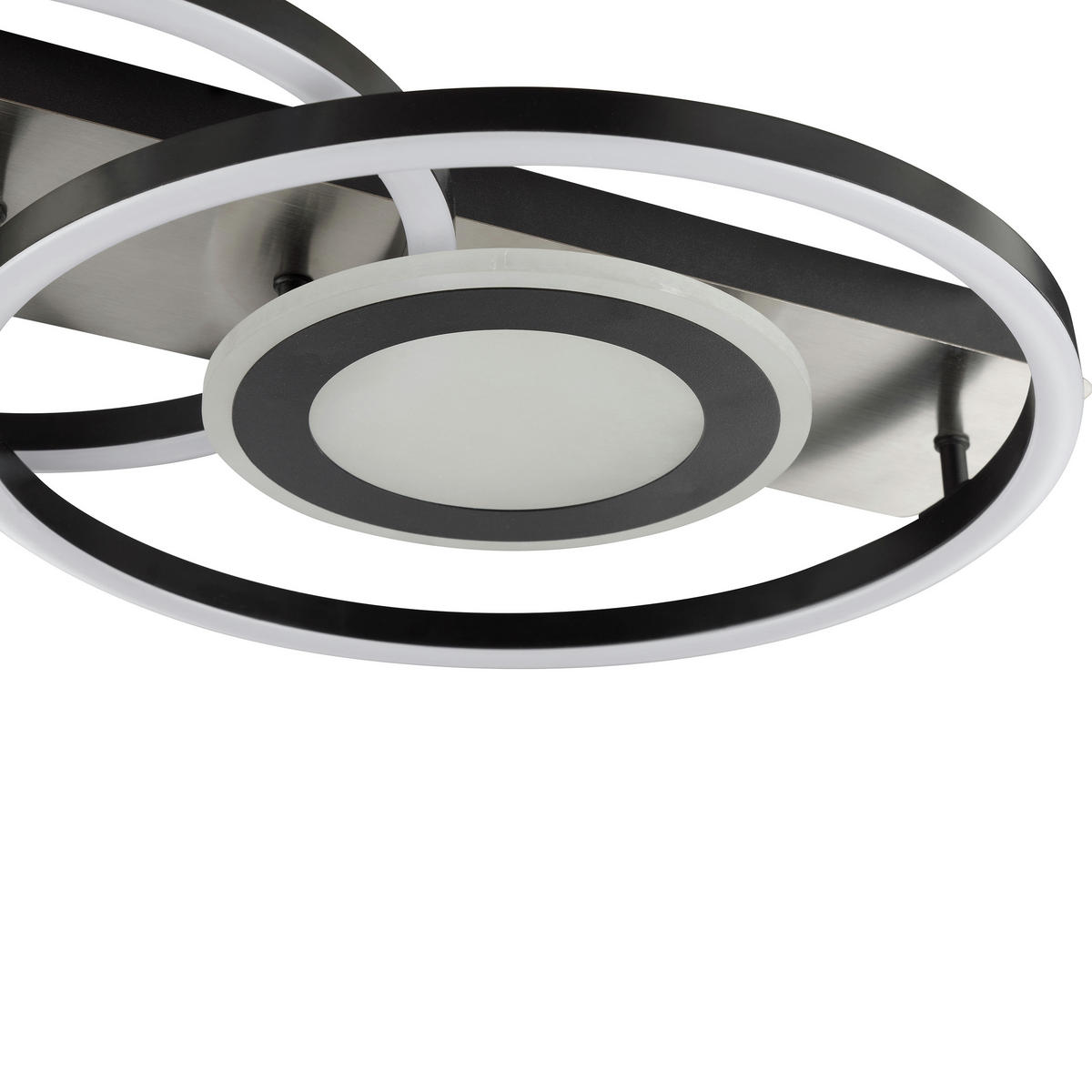 LED DECKENLEUCHTE Maureen Schwarz/Eisen 37/55/7,5 cm - Multicolor, Metall (37/55/7.5cm) - Brilliant