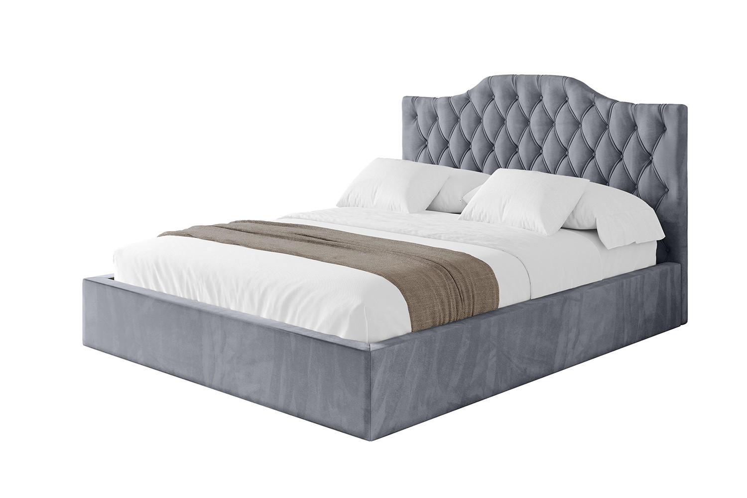 POLSTERBETT mit Bettkasten und Lattenrost, Boxbett ohne Matratze - FALIO 180x200 Grau - Grau, Holzwerkstoff/Textil (180/200cm) - ALTDECOR