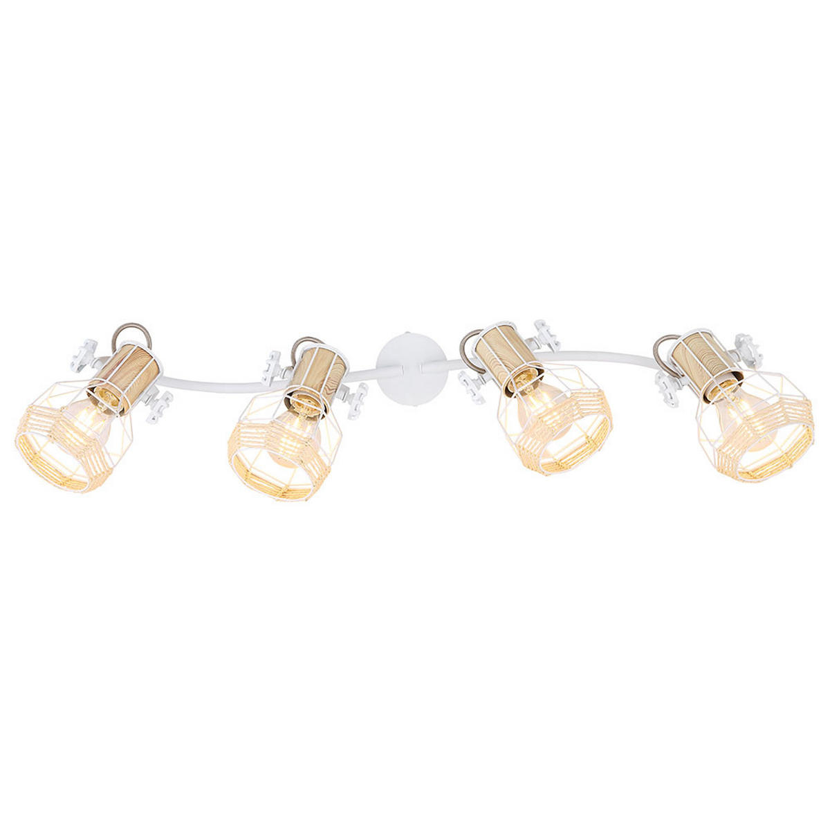 DECKENLEUCHTE Metall Weiß Holzoptik - Weiß, Holz (72/32/20cm) - Globo Lighting