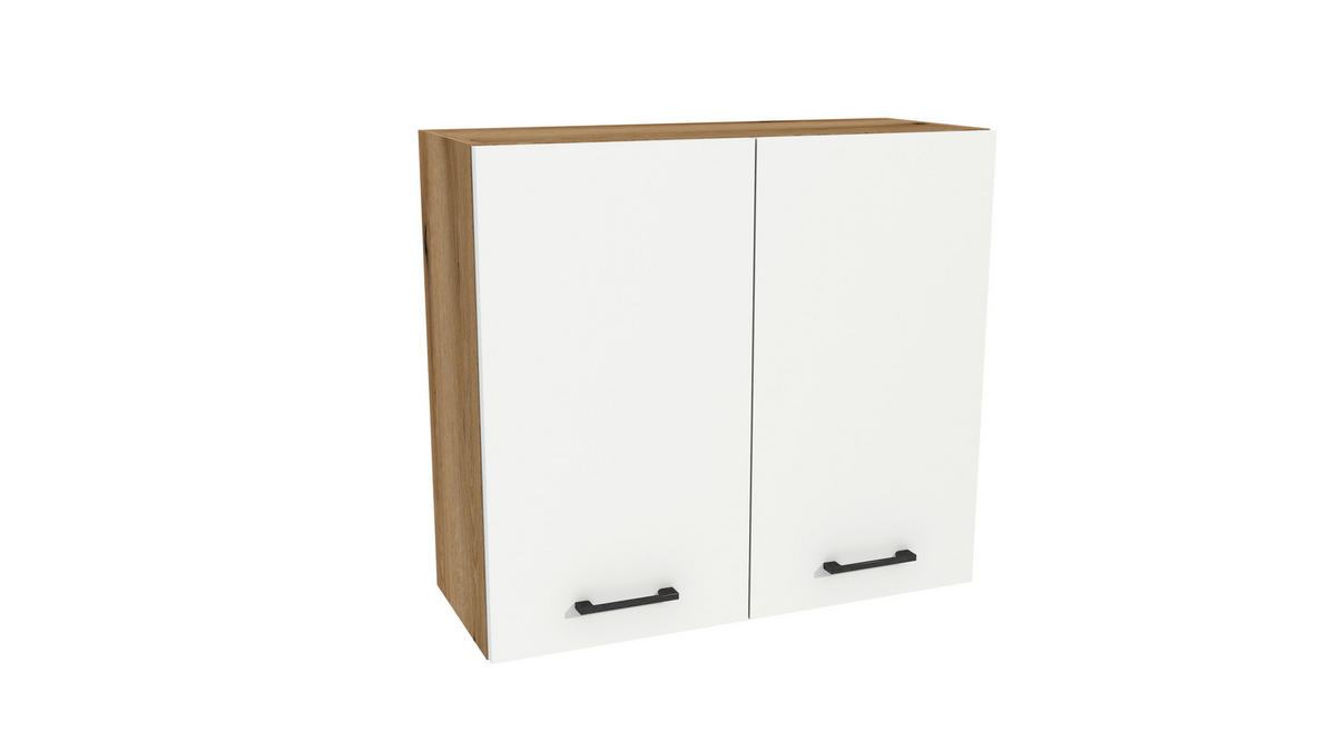 KÜCHENZEILE 260 cm mit Arbeitsplatte - SIMPLY Z20 - in Weiß Matt / Eiche - Eichefarben/Schwarz, Holz/Holzwerkstoff (260/212/53cm)