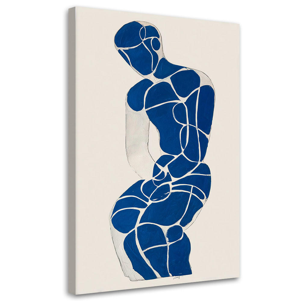 LEINWANDBILDER, Frau moderne Abstrakt blau - Blau, Textil (80/120cm) - Feeby