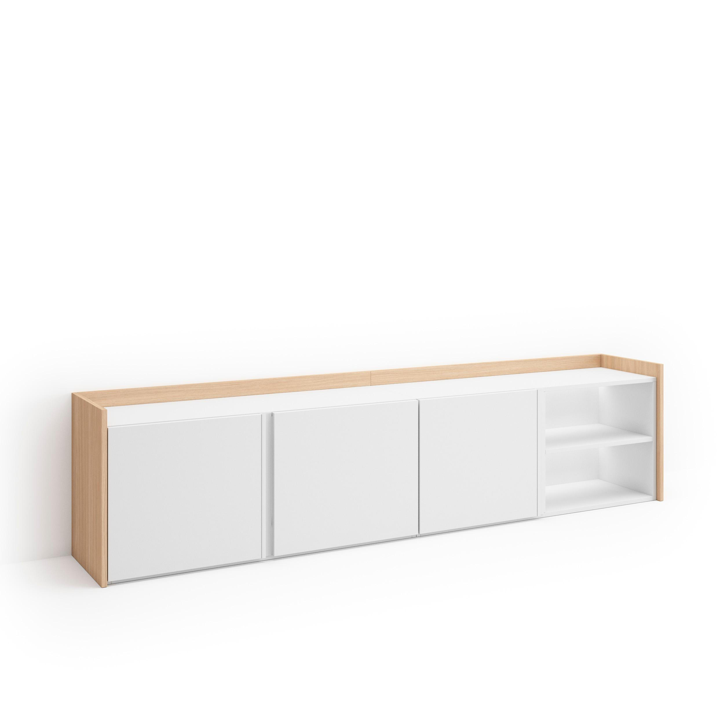 Skraut Home Lowboard, Weiß 207x50x35 cm