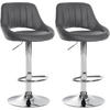 BARHOCKER 2er Set Lederlook grau - Grau, Textil (47/85/48cm) - CLP