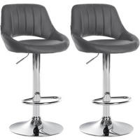 BARHOCKER 2er Set Lederlook grau - Grau, Textil (47/85/48cm) - CLP