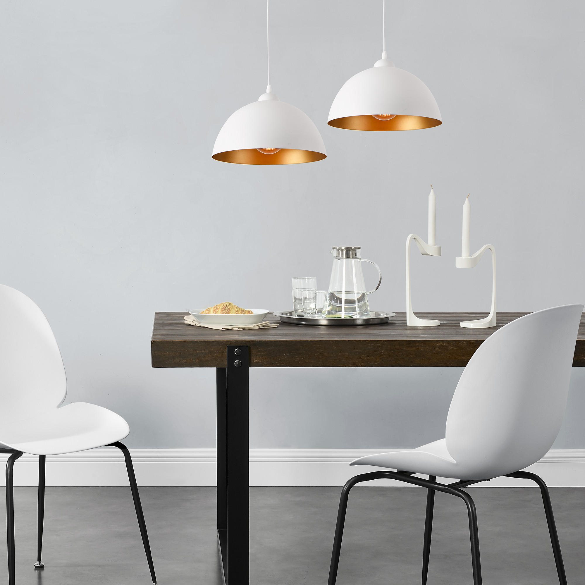 HÄNGELEUCHTE Toulon SET 2 -teilig - Weiß, Metall (30/30/145cm) - lux.pro