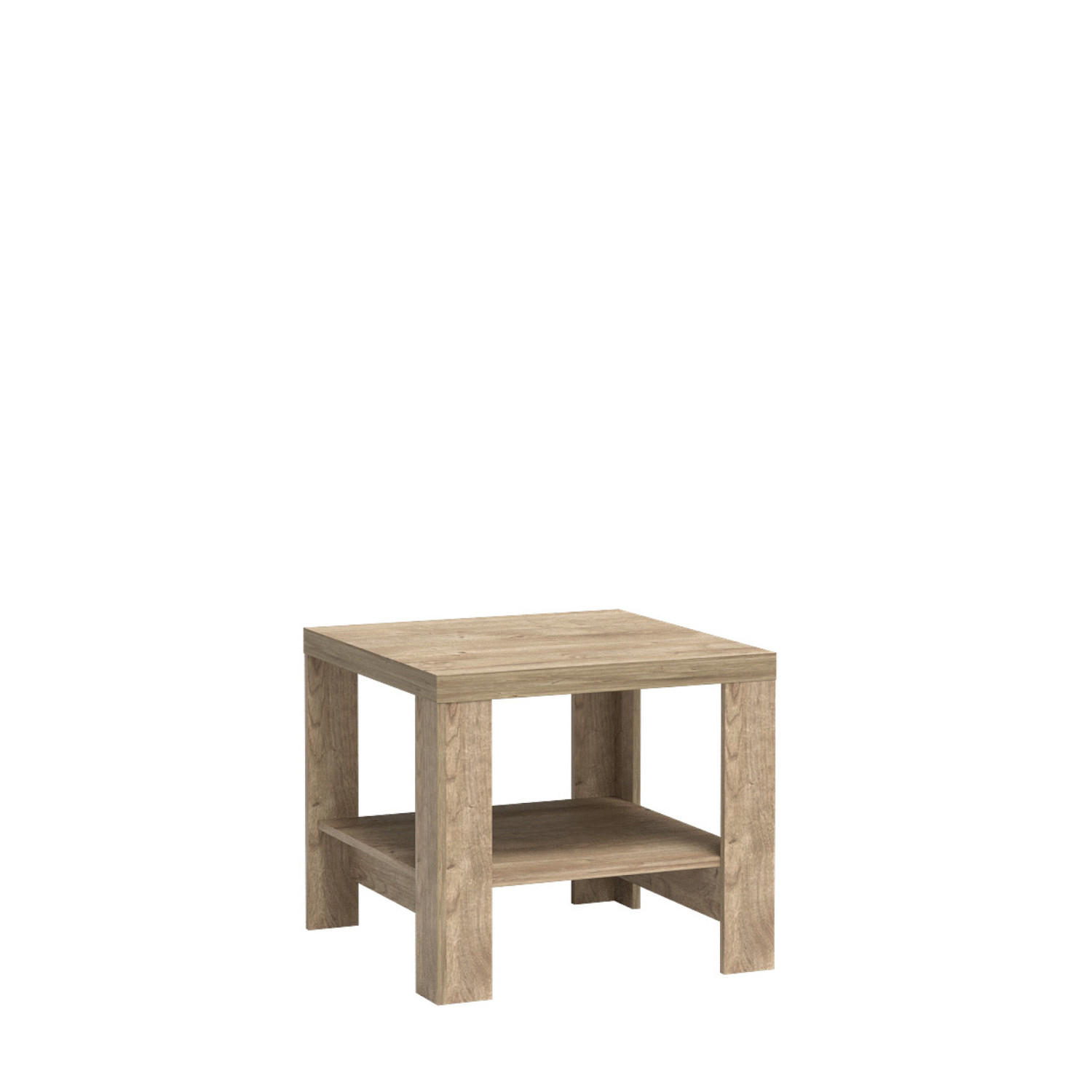 COUCHTISCH BALESTRAND N19 Eingebaute Regale Eiche - Eichefarben, Glas/Holzwerkstoff (65/65/57cm) - Komodee