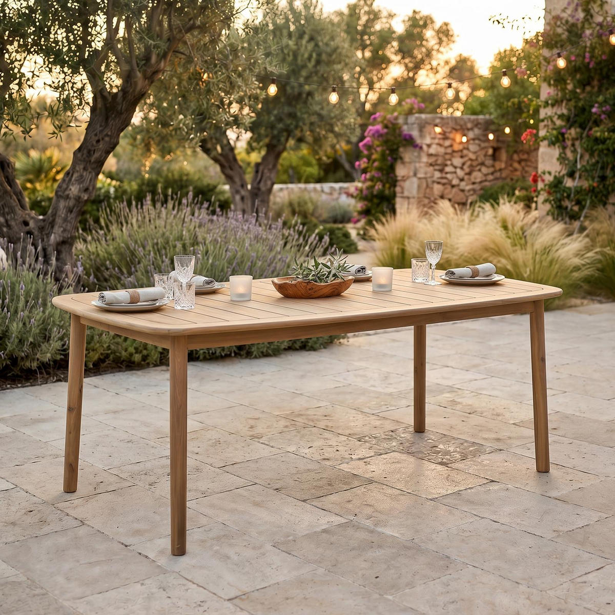 GARTENTISCH SURIN natur - Naturfarben, Holz (95/180/76cm) - IDIMEX