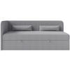 JUGENDBETT Calmmo Dunkelgrau mit Chenille-Bezug, Kopfteil links - Dunkelgrau, Textil (90/200cm) - Selsey