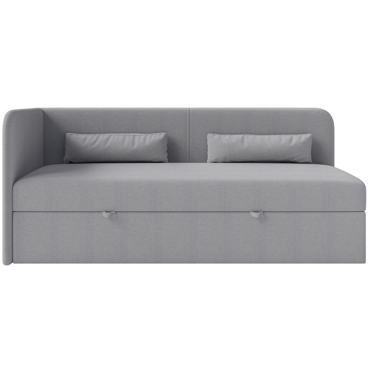 JUGENDBETT Calmmo Dunkelgrau mit Chenille-Bezug, Kopfteil links - Dunkelgrau, Textil (90/200cm) - Selsey