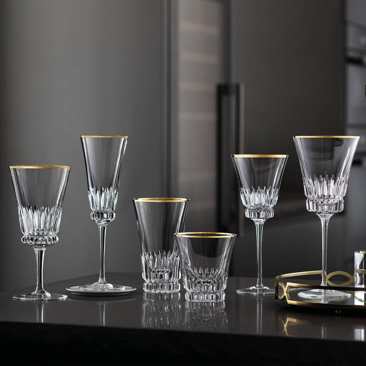 WASSERKELCHE Grand Royal Gold transparent-gold 250 ml 2er Set - Transparent/Goldfarben, Glas (0.25L) - Villeroy & Boch