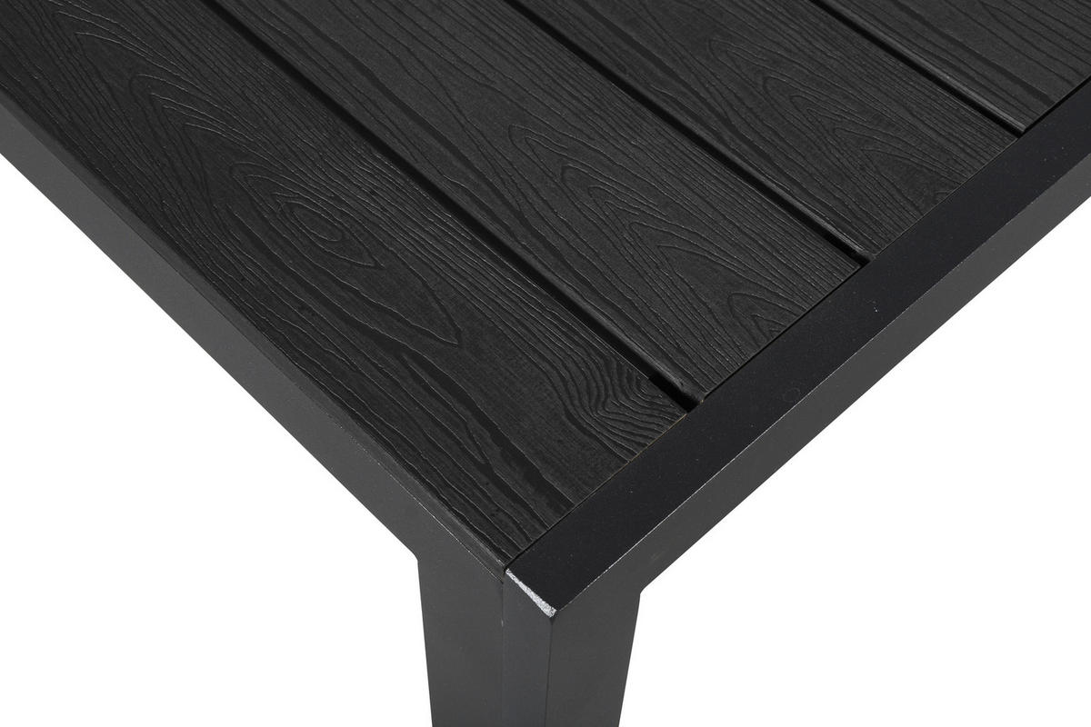 GARTENTISCH Schwarz - Schwarz, Holzwerkstoff (90/205/75cm) - ebuy24