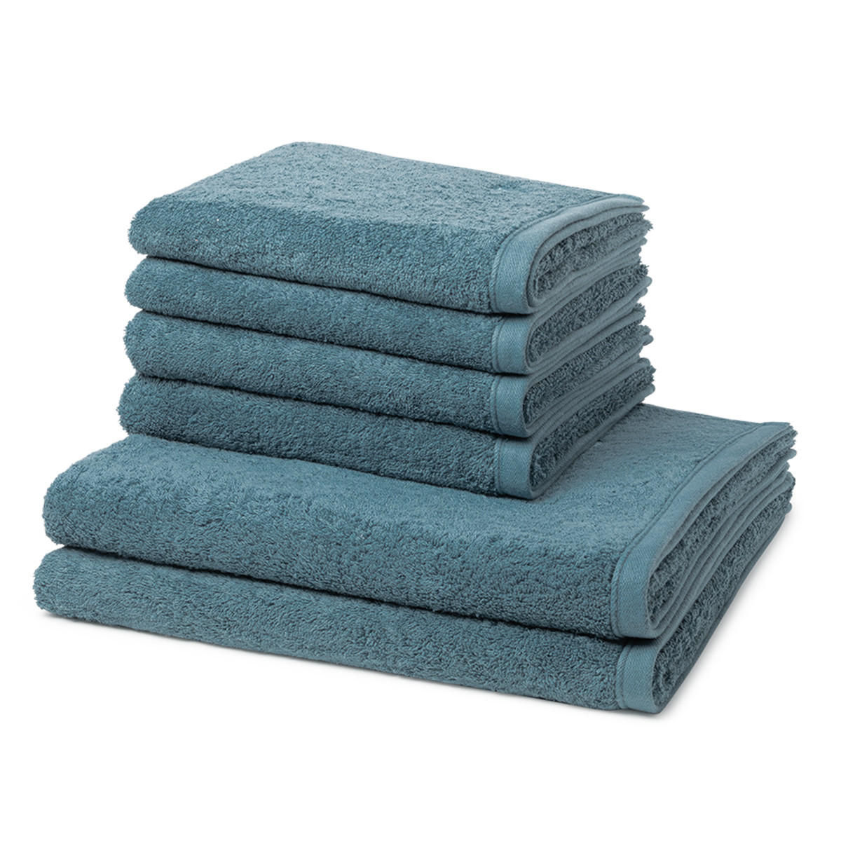 FROTTIERSET Vita 6-teilig - Dunkelgrün, Textil (50/100cm) - Ross