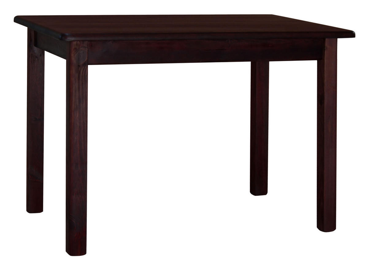 ESSTISCH Kiefernholz, quadratische Beine, Nuss 120 × 70 × 75 cm - Walnussfarben, Holz (120/70/75cm) - Koma