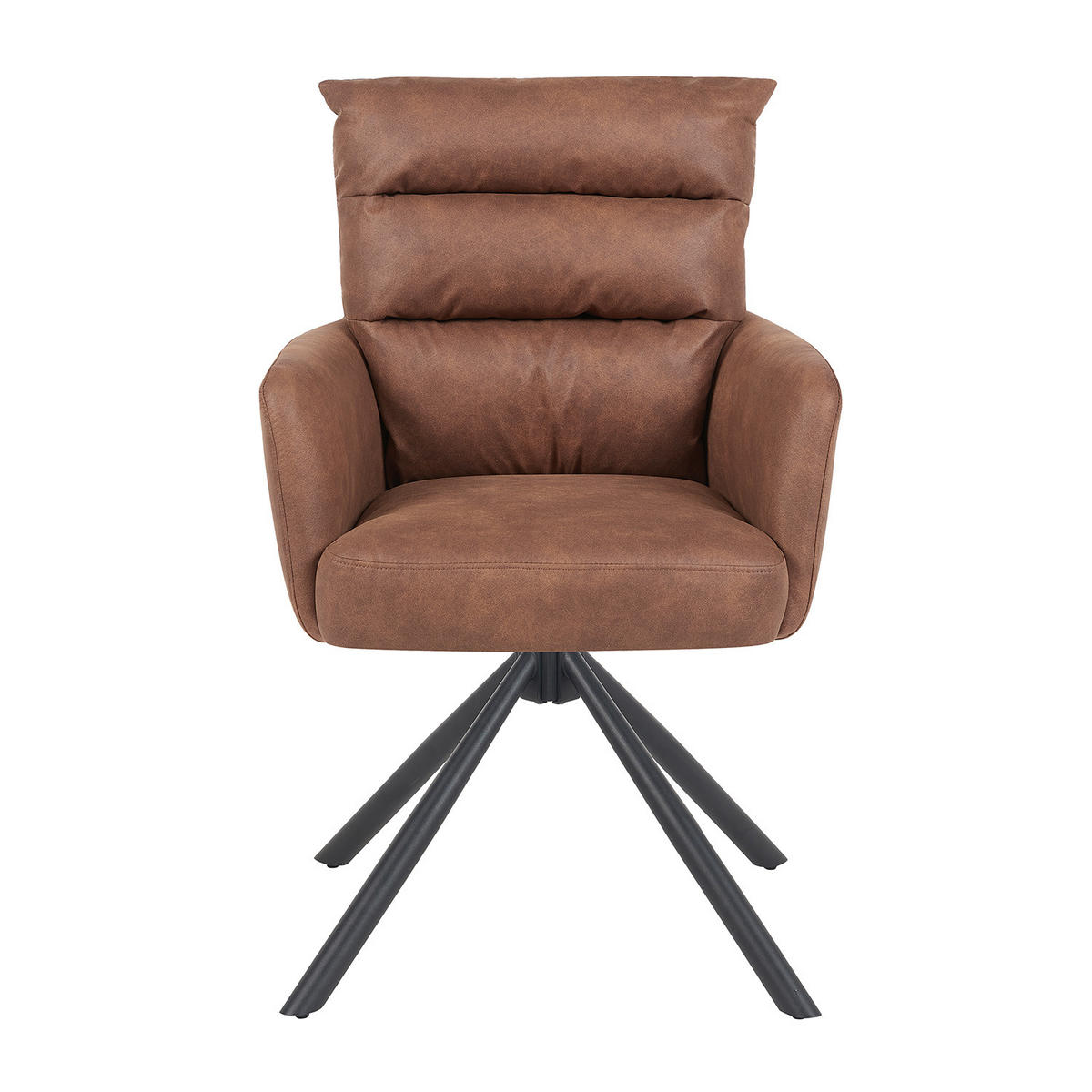 ARMLEHNSTUHL Mika-Jana 2er-Set - Schwarz/Braun, Textil/Metall (59/94/66cm) - DUBI Möbel