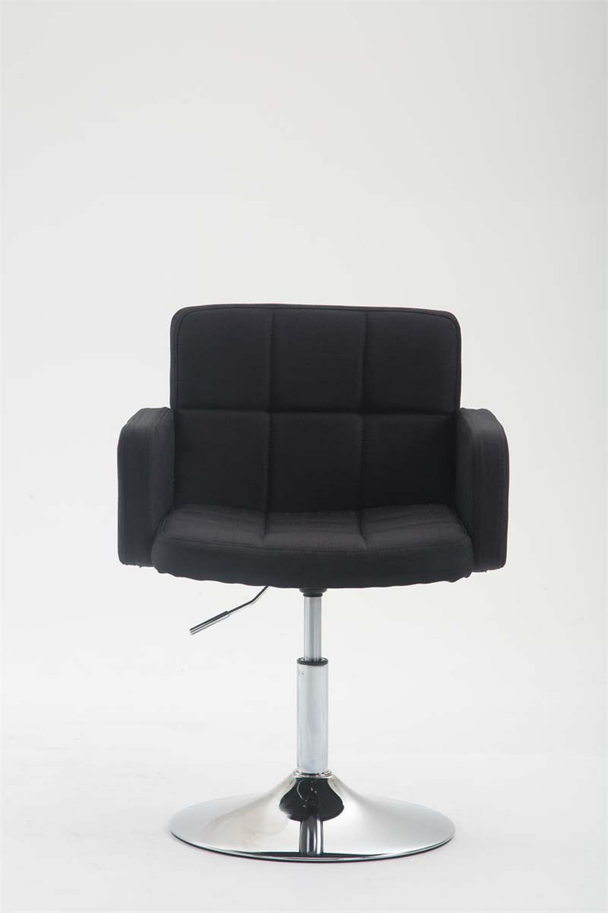 DREHSTUHL Stoff schwarz - Chromfarben/Schwarz, Textil/Metall (58/80/48cm) - CLP