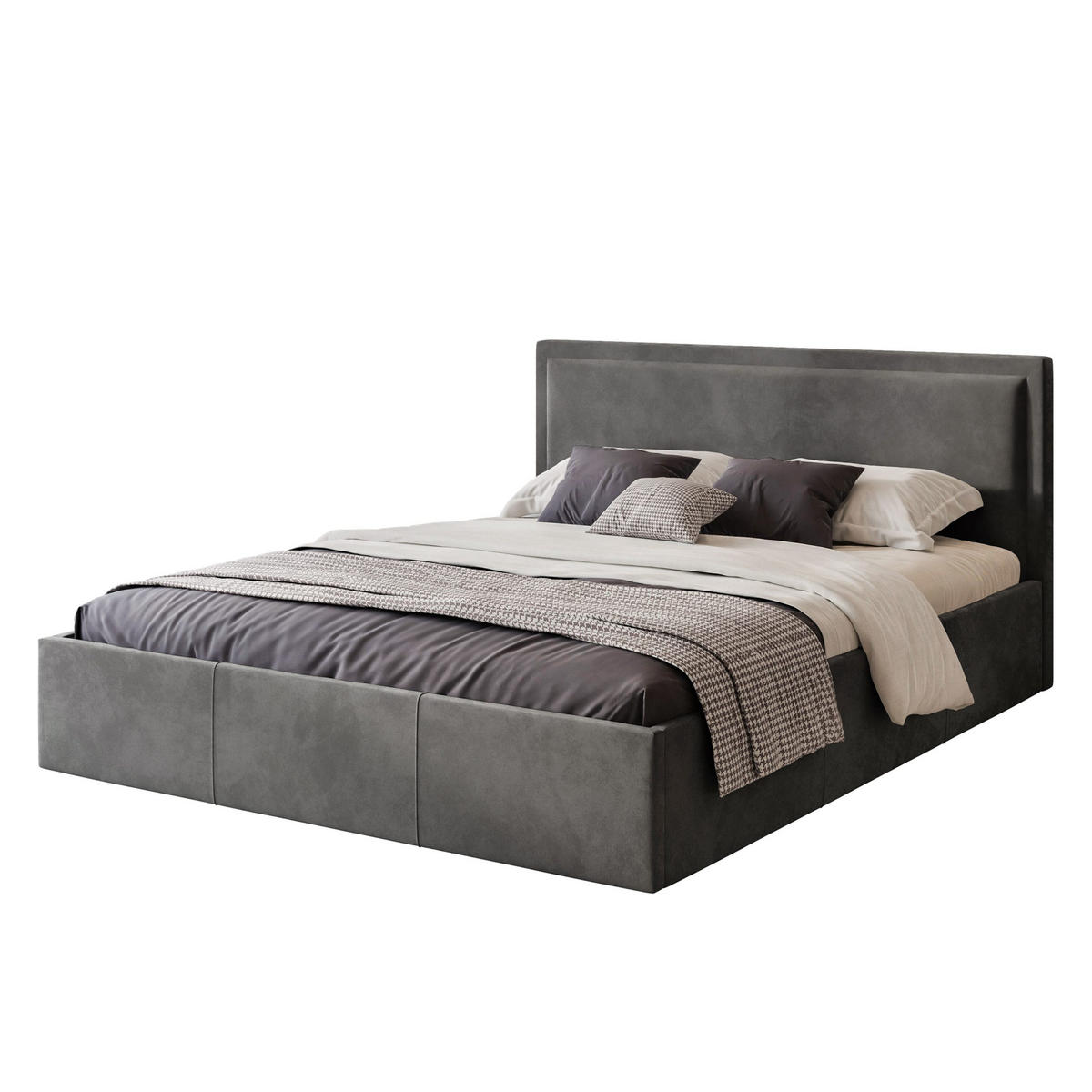 POLSTERBETT Osterne 120x200 cm, Dunkelgrau - Dunkelgrau, Textil (120/200cm) - Fedve