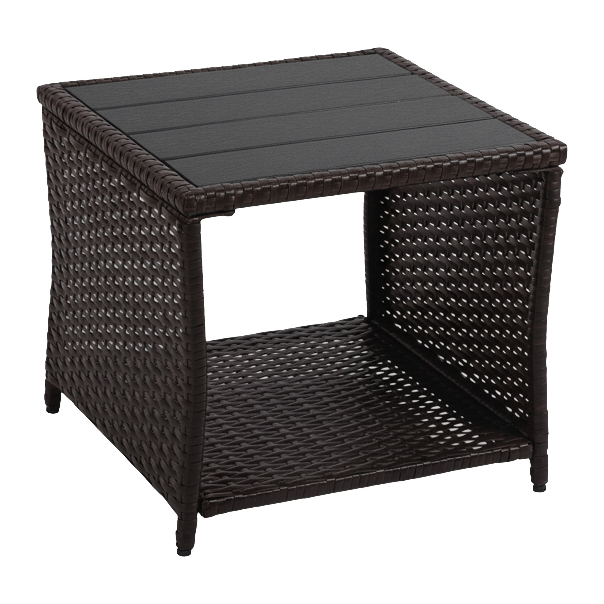 BALKONTISCH - Braun, Kunststoff/Metall (45/45/40cm) - Relaxdays