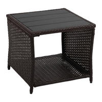 BALKONTISCH - Braun, Kunststoff/Metall (45/45/40cm) - Relaxdays