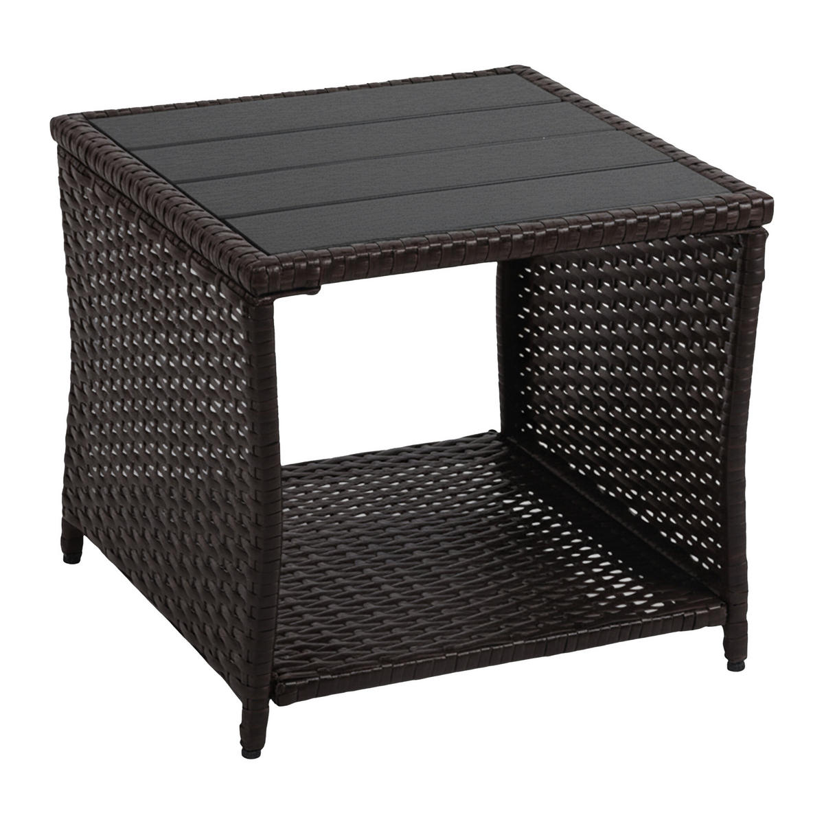 BALKONTISCH - Braun, Kunststoff/Metall (45/45/40cm) - Relaxdays