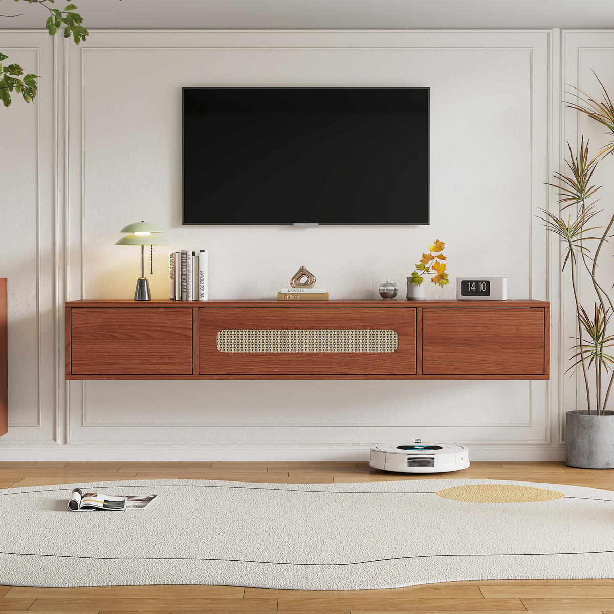 JEDÁLENSKÝ STÔL Okrúhly 80 cm orech & čierny – Kompakttisch s kovbeinen im Retro-dizajn - dub sonoma, kompozitné drevo (80/80/75cm) - Urban Meuble