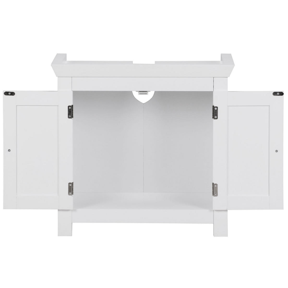 WASCHBECKENUNTERSCHRANK Weiß 57 cm breit mit 2 Türen und Bodenstehend - Weiß, Holzwerkstoff (57/56/30cm) - KADIMA DESIGN