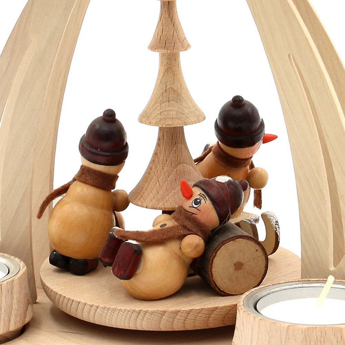 TISCH-PYRAMIDE Schneemänner 14/18/24 cm - Multicolor, Holz (0.1/24/0.1cm) - Dekoteam24