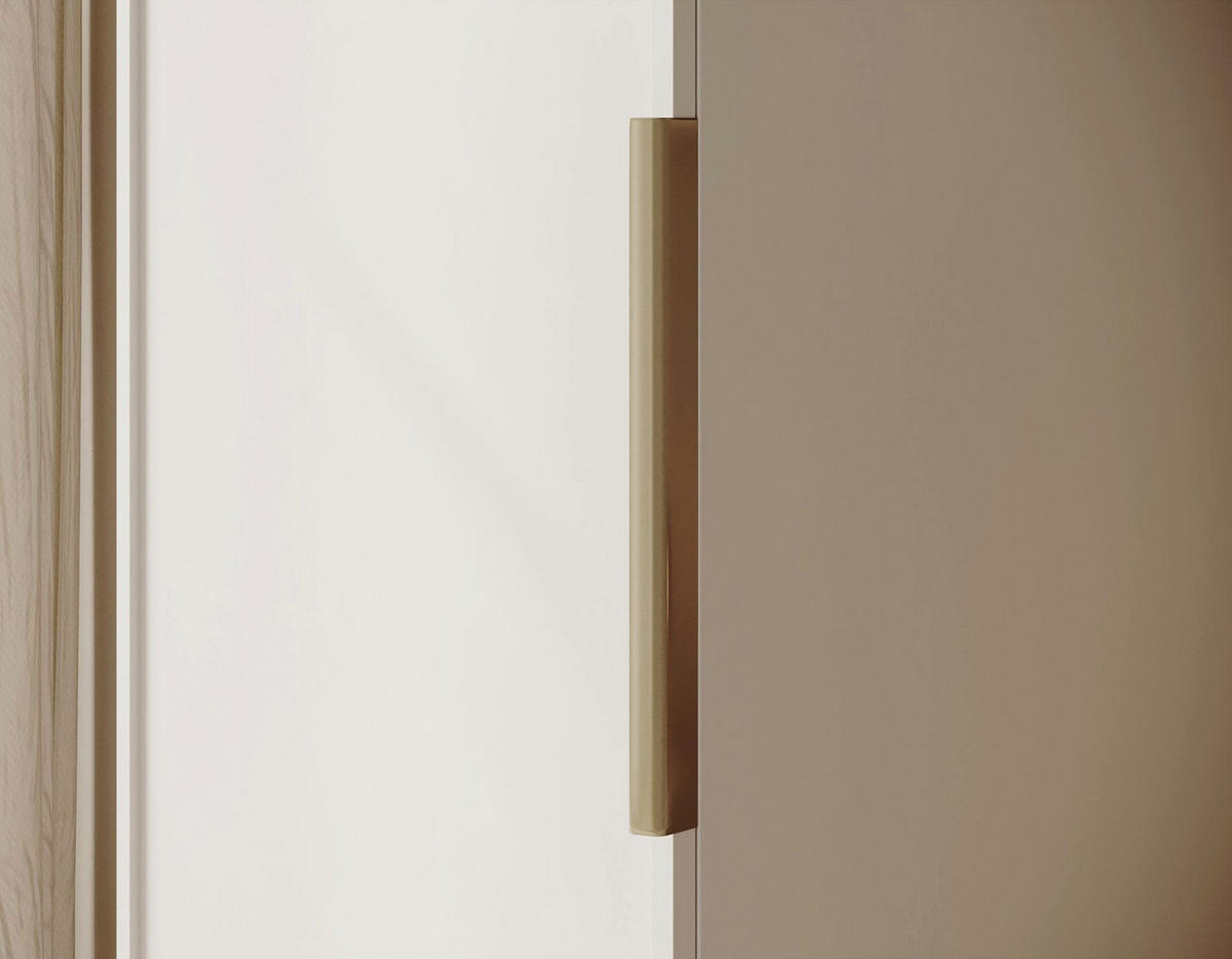 KLEIDERSCHRANK Frame Greige 50 cm - Taupe/Goldfarben, Holzwerkstoff/Metall (50/200.5/57cm) - Selsey