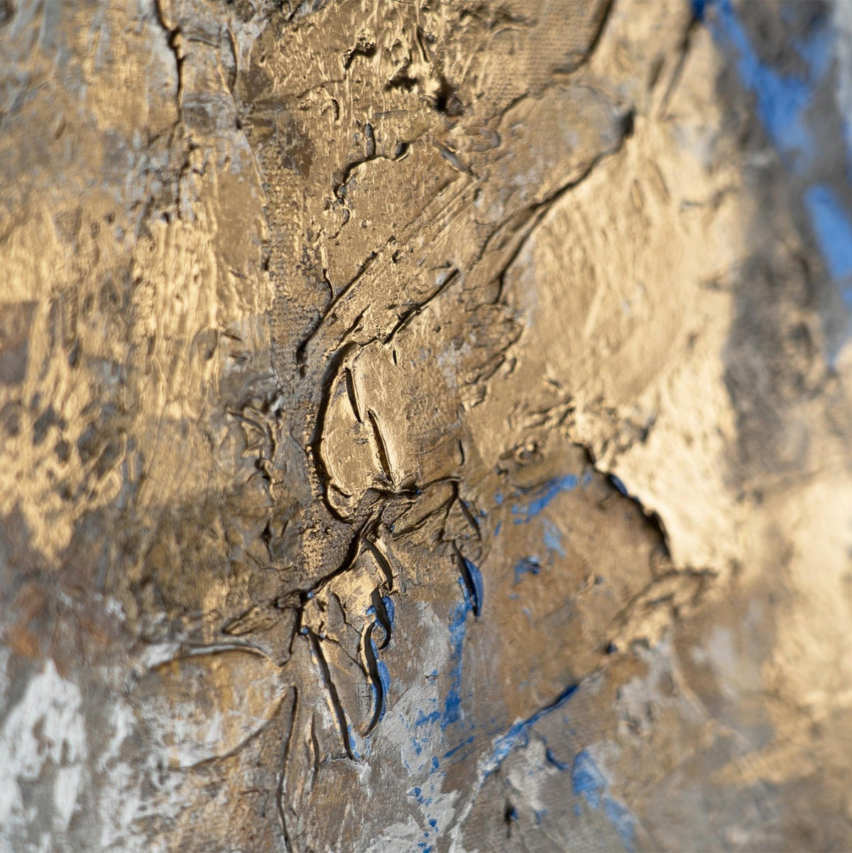 GEMÄLDE Goldener Kontrast Schattenfugenrahmen Gold 200x100 cm - Goldfarben, Holz (200/100cm) - YS-art gallery