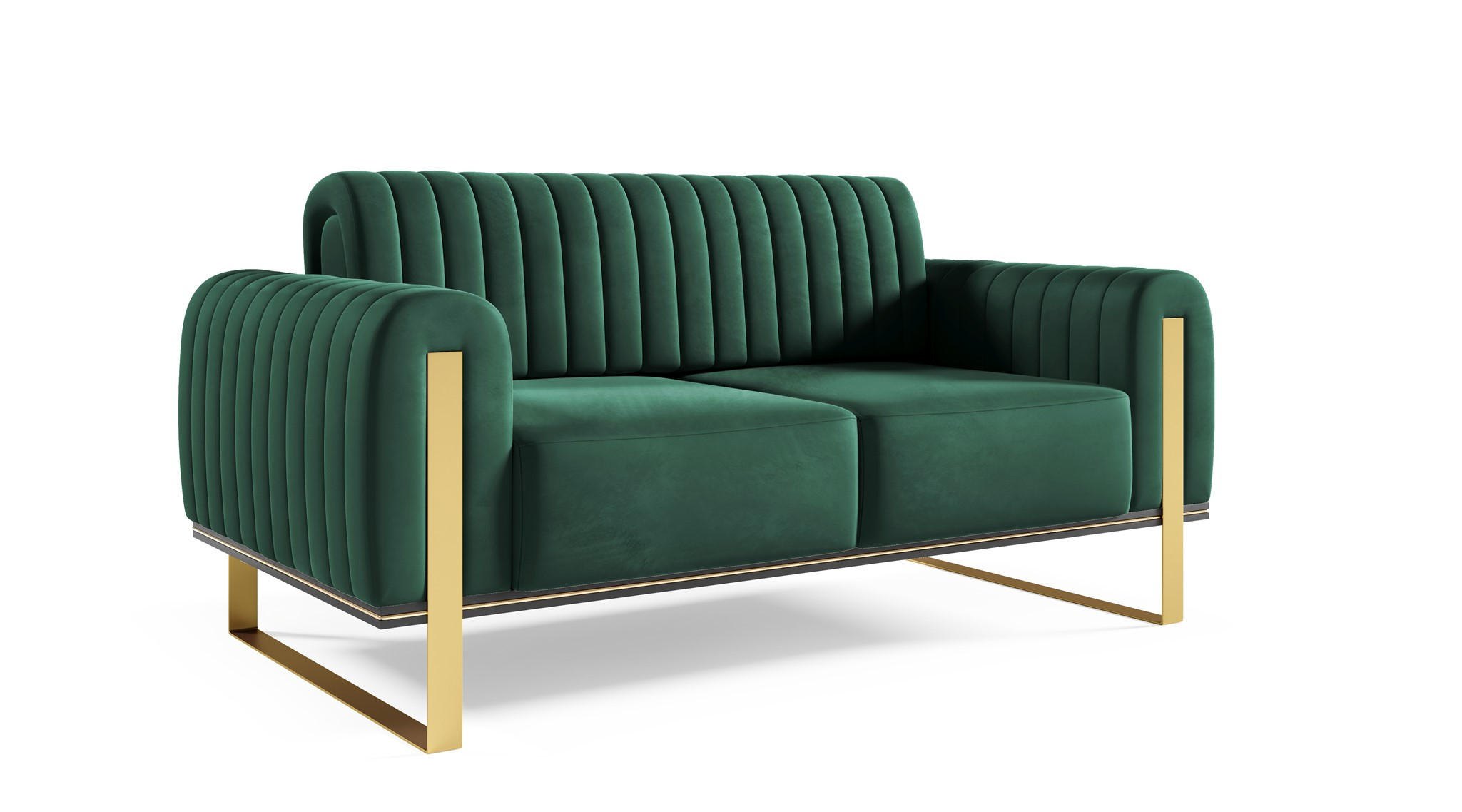 SOFA Valerie 2-sitzer - Grün, Holzwerkstoff/Textil (164/79/90cm) - Fun Möbel