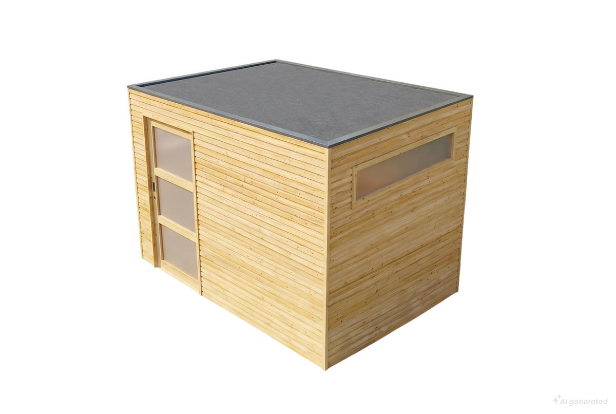 GERÄTEHAUS Holz Qube Slide - Braun, Holz (300/216/210cm) - Alpholz