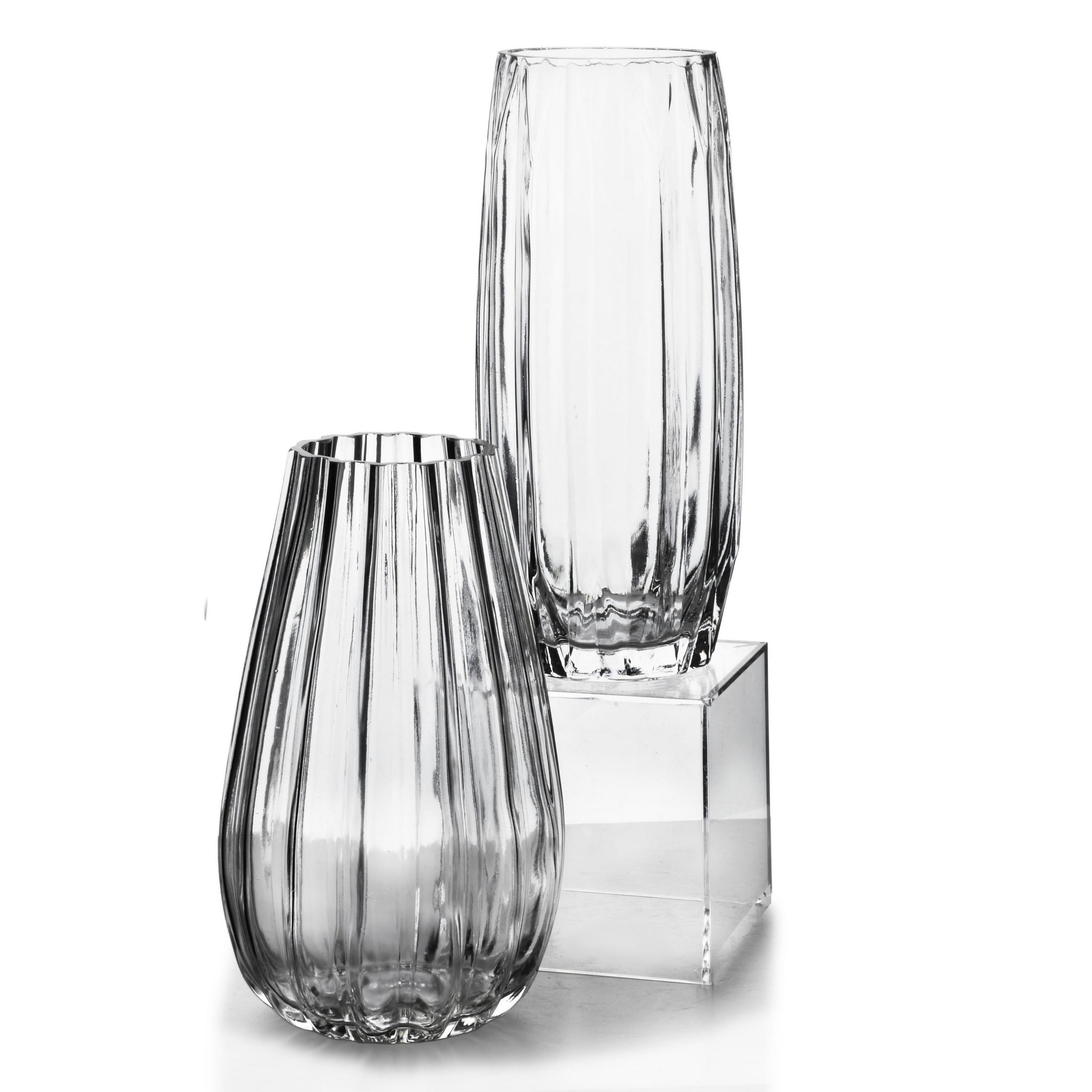 VASE Serenite Transparent 8,5x14,5xh25 cm Glas - Transparent, Glas (25cm) - Mondex