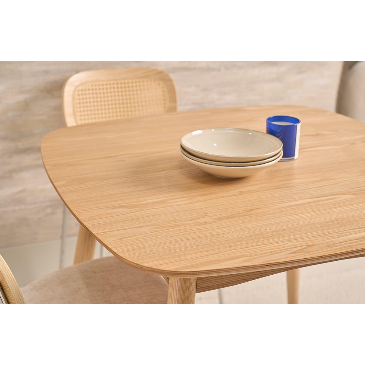 ESSTISCH Esche Naturell L90 BALTIK - Naturfarben, Holz (90/90/76.5cm) - Miliboo