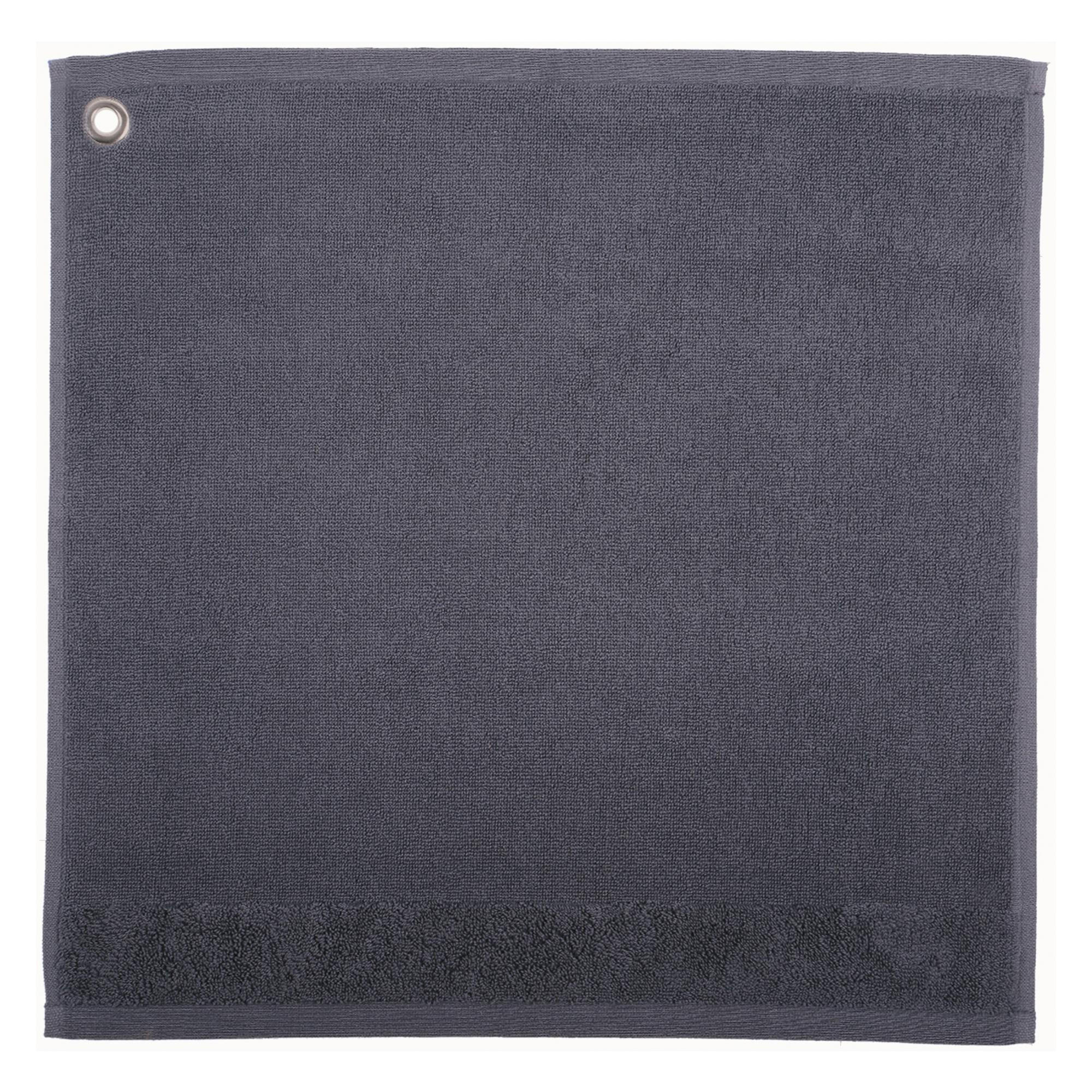 HANDTUCH MIT ÖSE Curl umbra 50 x 50 cm - Grau, Textil (50/50cm) - Winkler