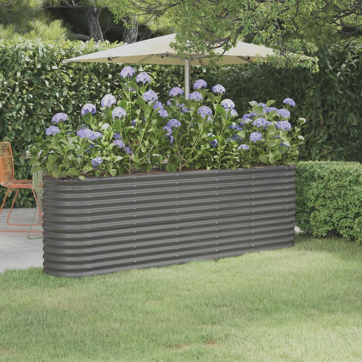 HOCHBEET Verzinkter Stahl 224/40/68 Cm Grau - Grau, Metall (224/68/40cm) - vidaXL
