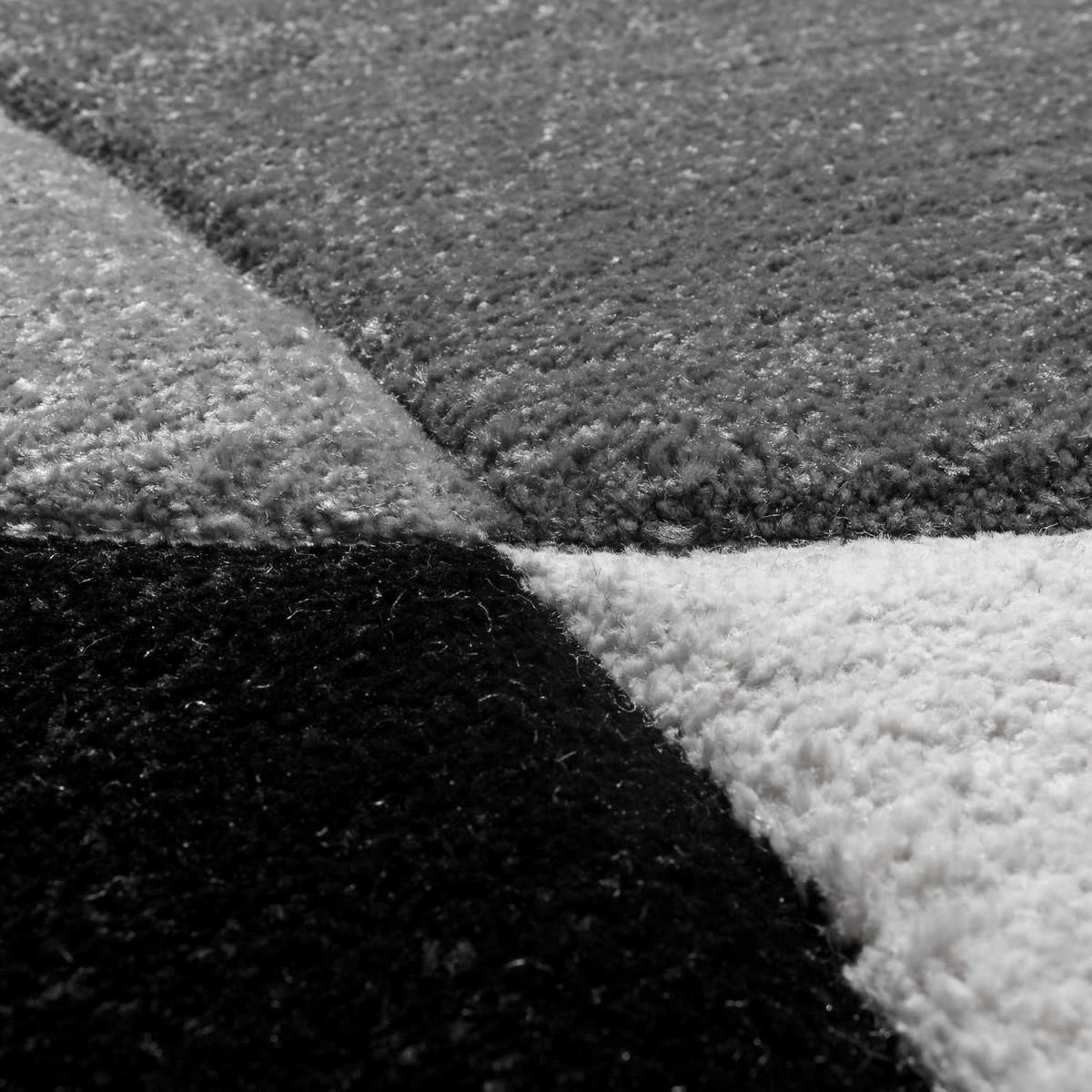 KURZFLOR-TEPPICH DIAMOND 664 SCHWARZ-WEISS 80X150 - Schwarz, Kunststoff (80/150cm) - Paco Home