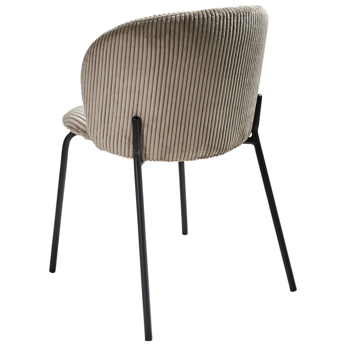 ESSZIMMERSTUHL 2er-Set Cord Taupe Miles - Taupe, Textil (53/83/55cm) - Beliani