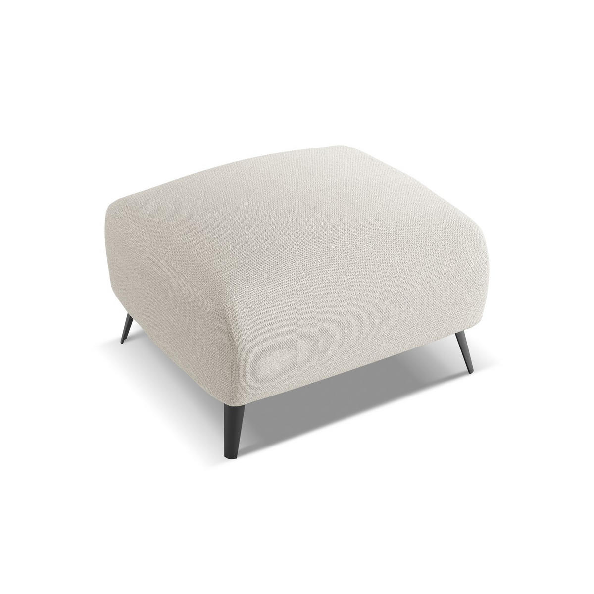 POUF Chenille Stoff Grau - Silberfarben/Schwarz, Textil/Metall (65/44/65cm) - LaMiaSofa