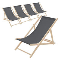 STRANDLIEGE 5er Set Anthrazit - Anthrazit, Holz (57.5/83/100cm) - ECD-Germany