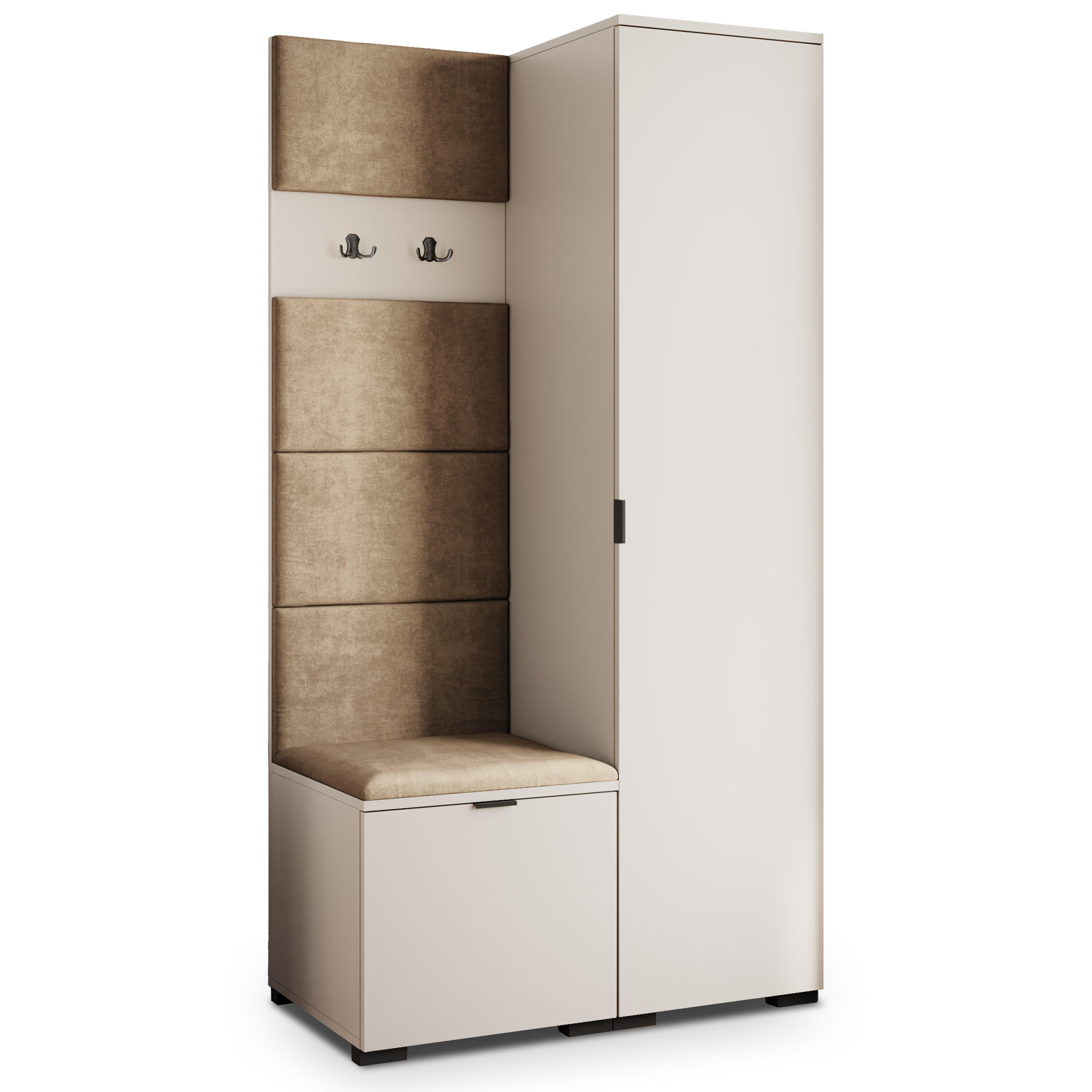 Masseno Garderobenschrank Kaschmir, Mokka 95x181x51 cm