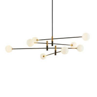 HÄNGELEUCHTE Rodia, Schwarz, 140cm - Schwarz, Glas (140/140/40cm) - KOSILUM