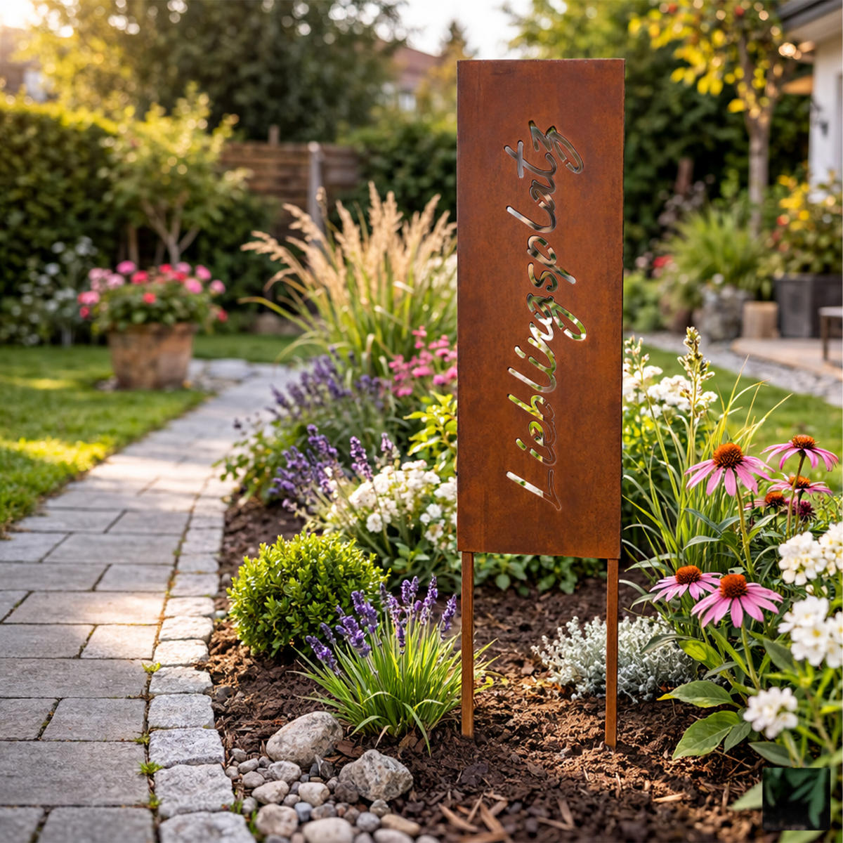 EDELROST-GARTENDEKO - Braun, Metall (1.5cm) - Relaxdays